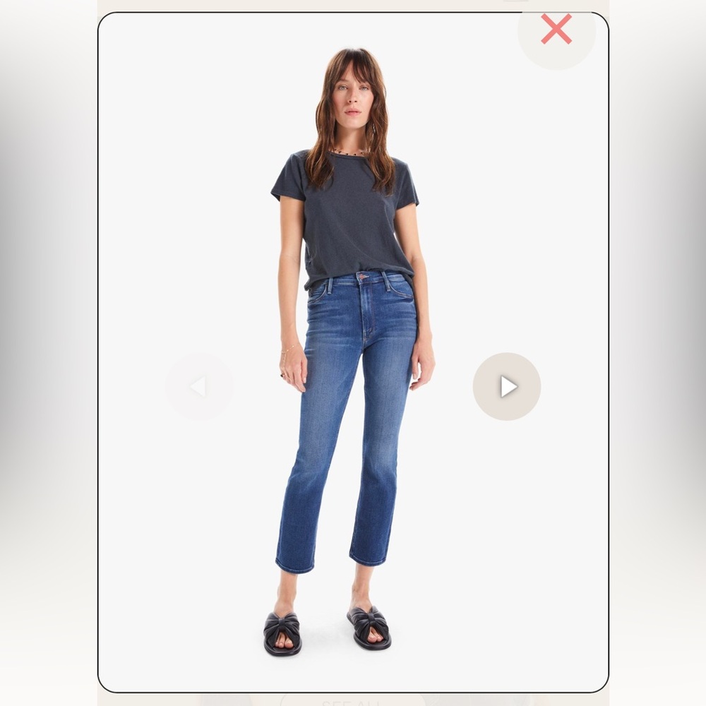 Mother mid rise dazzler ankle jeans